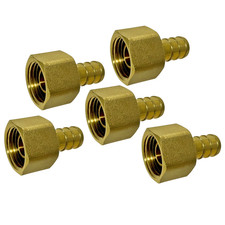 5 Pack XFITTING 1/2 Inch Pex B x 1/2 Inch Female Swivel Adapter, Lead Free Brass