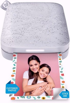 HP Sprocket 2x3 tragbarer Fotodrucker Smartphone druckt sofort Zink, weiß