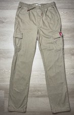 Levis Cargo Pants Youth 14 Beige Drawstring Waist Pockets Outdoors Utility Twill