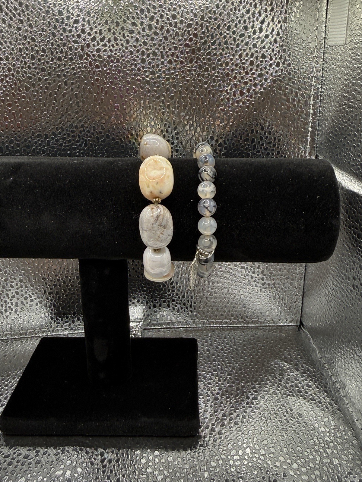 2 Stone Beaded Stretch Bracelets - image 7