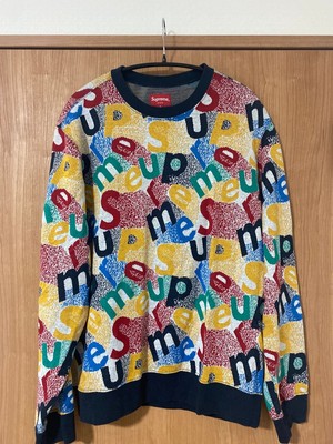 Supreme Scatter Text Crewneck Navy | eBay 