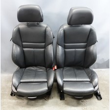 Damaged 04-10 Bmw E63 M6 Coupe Front M-sport Seat Pair Black Merino Leather