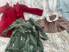 3 Winter Dresses 6-9 Months Baby Girl Bundle