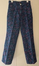 Vintage 80s SOUTH FORK Girls JEANS Sz 10 Pants FLORAL Flowers POCKETS Hong Kong