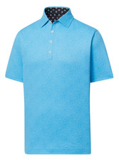 FootJoy Men  s XL Texture Print With Trim Stretch Pique Polo / Pool Blue