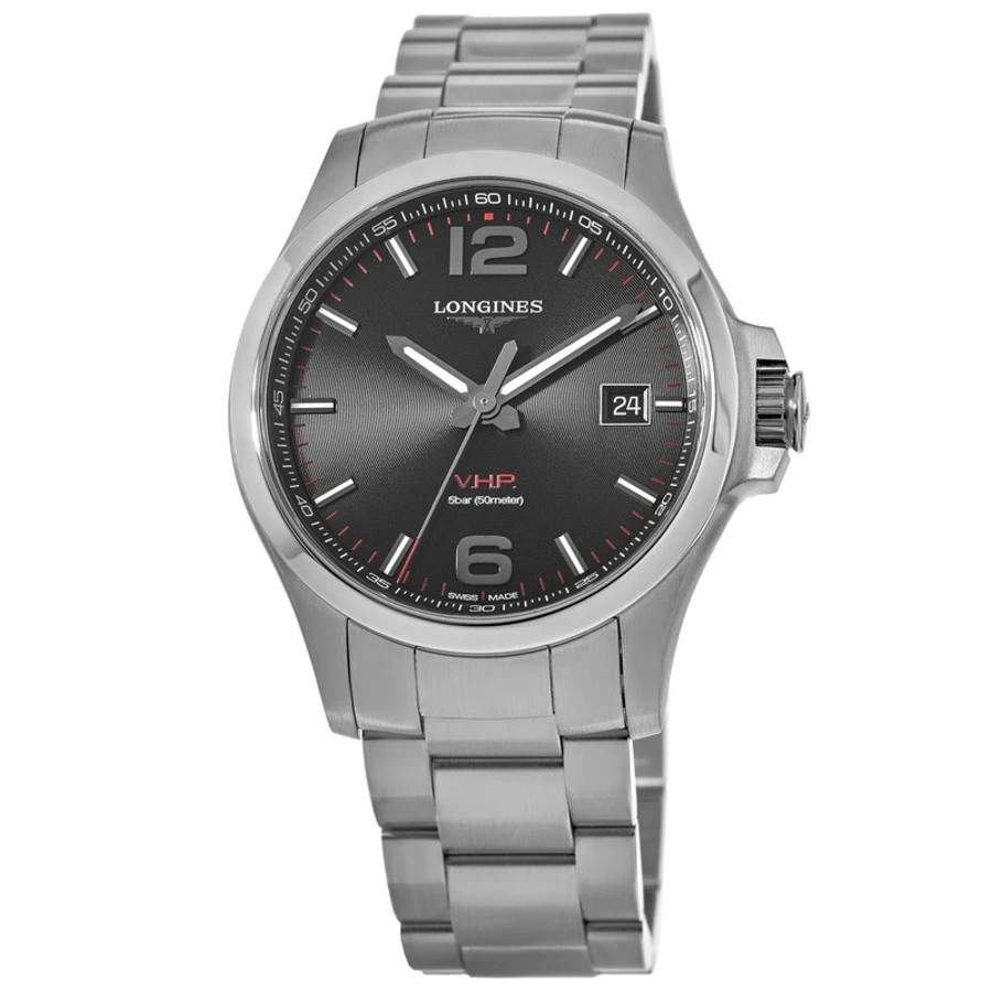 New Longines Conquest V.H.P. Black Dial Steel Men's Watch L3.726.4.56.6