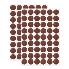 2 Sheets Screw Hole Stickers 21mm 54 in 1 Self-Adhesive Stickers, Red Brown