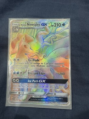 Pokemon Alolan Ninetales GX 150/145 Secret Rare Full Art Holo HP210 Eng 2017