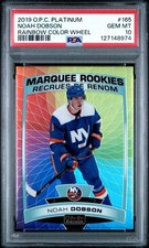 2019-20 OPC Platinum Noah Dobson #165 Rainbow Color Wheel SP Rookie RC PSA 10