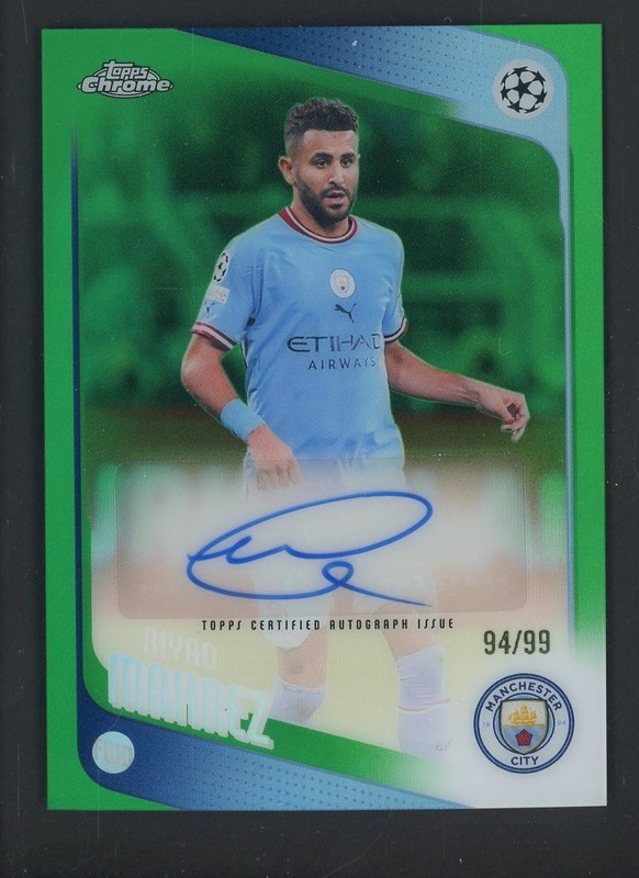 2025 Topps Chrome Uefa Ucc Riyad Mahrez Auto Green 94/99