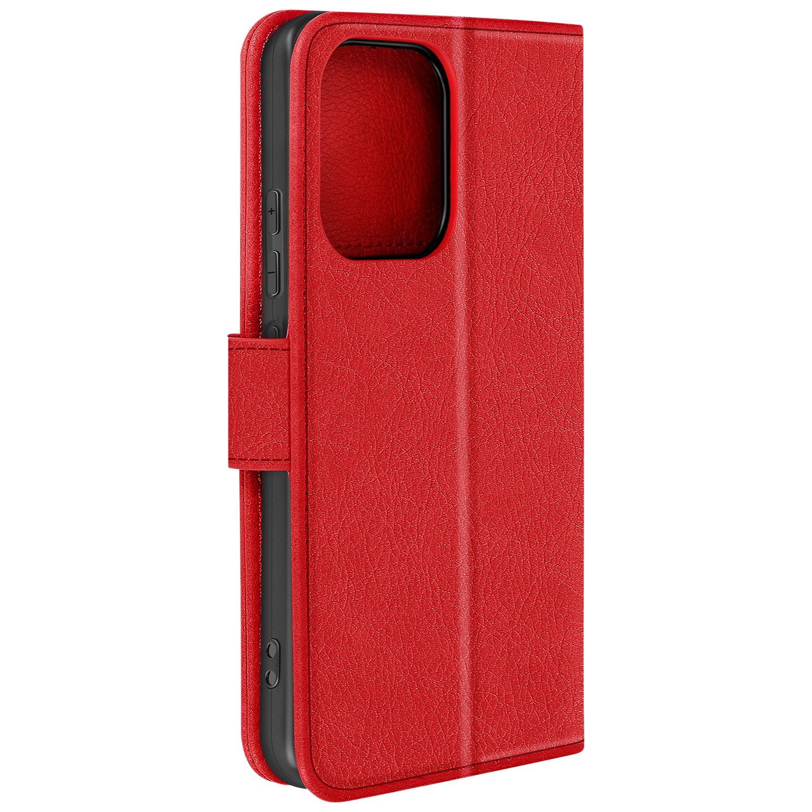 Housse en simili cuir rouge Avizar finitions premium pour Xiaomi Redmi Note 13 4G