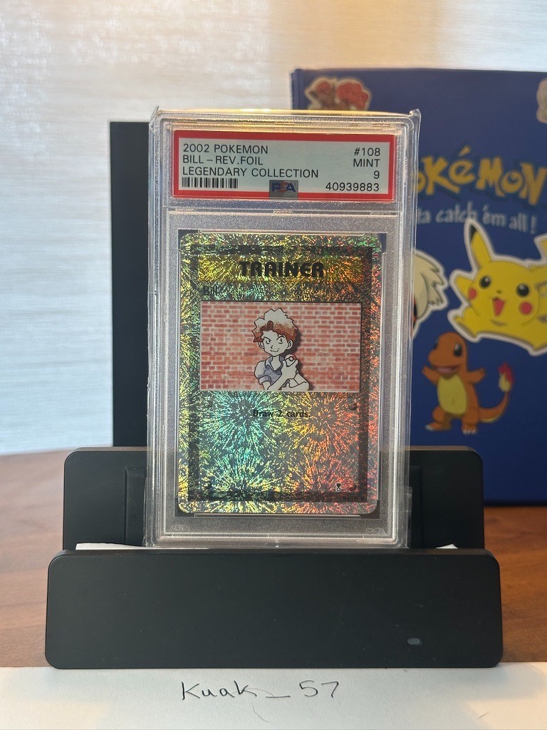 Trainer - Bill - Reverse Holo - Legendary Collection - 108/110 PSA 9 MINT 2002