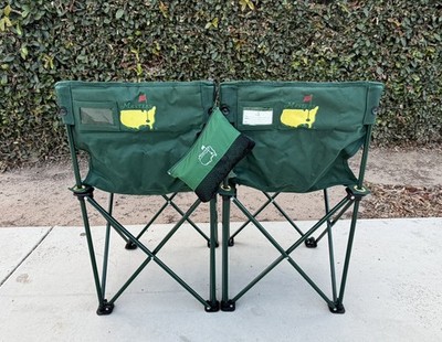 Masters Set of 2 Tournament Golf Green Portable Folding chairs