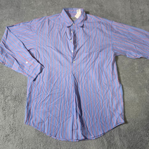 Paul Smith Mens 1 Sportswear Shirt Blue Red Striped Long Sleeve Button Front