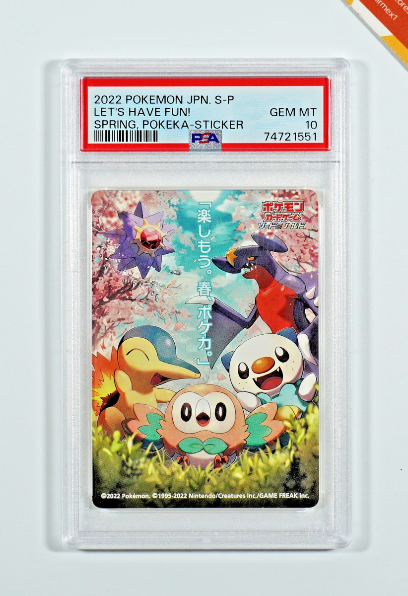 Pokemon PSA 10 Let's Have Fun Spring Pokeka Sticker S-P Promo 2021