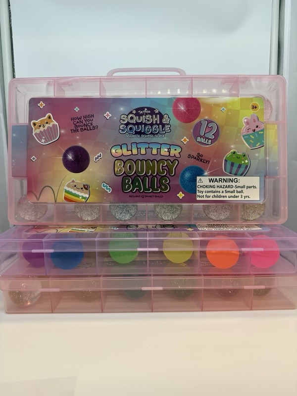 Lot Of 3 | ToyMania Squish & Squiggle Neon And Glitter Bouncy Balls | Five below