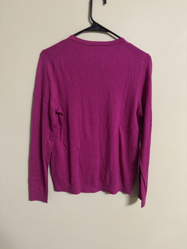 Talbots Cardigan Sweater Magenta Pink Size Small Classic Button Up New Light - Picture 2 of 7