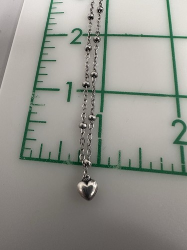 James Avery Sterling Silver Heart Drop Anklet 10"