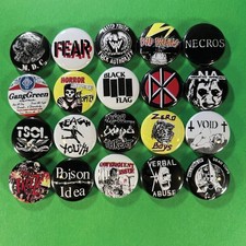 Classic Hardcore Punk Bands 1" Pinback Buttons (All 20 Pins) 80s Thrash Metal