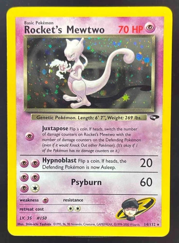 2000 Pokemon Gym Challenge #14/132 Rocket's Mewtwo Holo