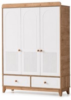 Skandinavischer Kleiderschrank Aus Hellem Holz Mit WeißEn PaneeltüRen