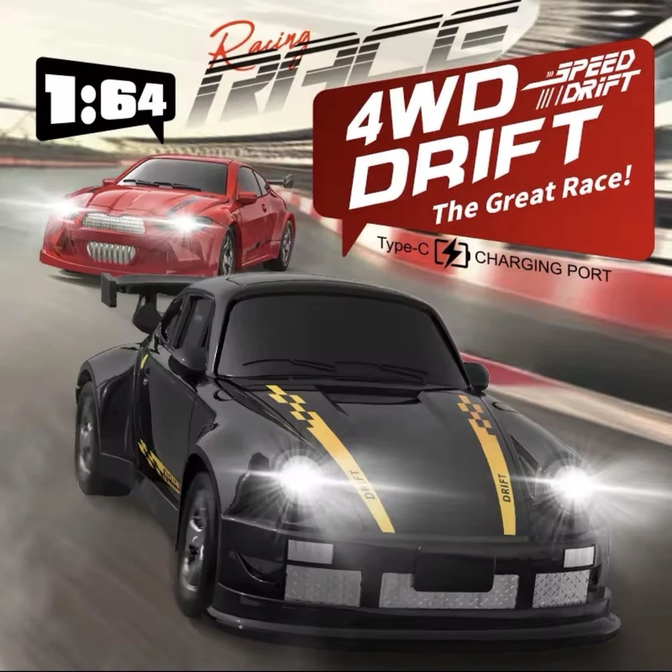 Mini Rc Drift Car 1/64 Scale All-Wheel Drive Remote Control Car Toy USB R - Image 4 of 4