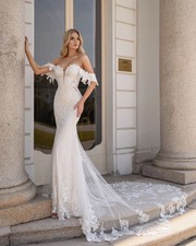 Elegant Appliques Lace Off Shoulder Sleeves Sweetheart Mermaid Wedding Dresses
