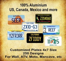 Any State Any Text 250 Designs License Plate Novelty Custom 4x7 ATV motorcycle