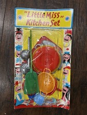 VTG Little Miss Kitchen Set Playset Kitchenware Woolworth Made In Italy