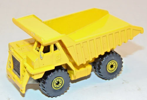 Vintage 1979 Hot Wheels Workhorses CAT Caterpillar Dump Truck, Maylasia, Yellow
