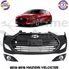 Front Bumper Cover Fascia & Grille Assembly Kit For 2012-2016 Hyundai Veloster