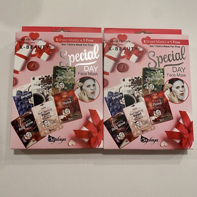 Lot of 2 Saplaya K-Beauty Face Masks (6ea pack, 12 total)