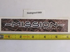 NEW Mathews Mission Archery Window Decal Sticker 1 1/4 x 6  FREE SHIPPING