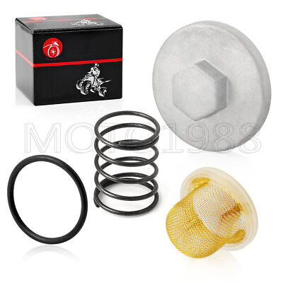 1999-2004 for Yamaha Bear Tracker 250 Oil Drain Plug CAP & OIL STRAINER & Spring