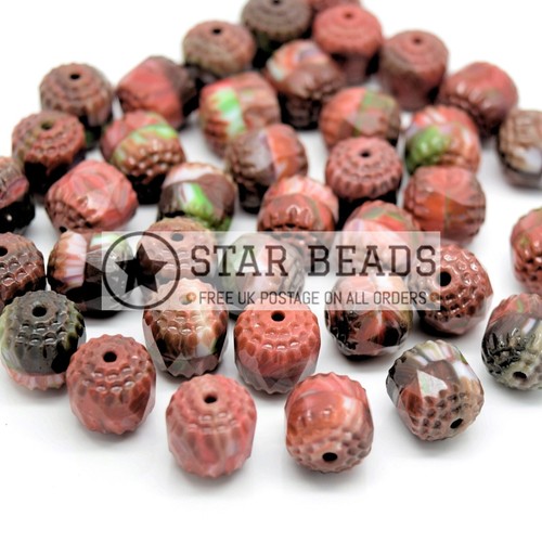 CZECH FACETED PRESSED GLASS BOLS CATHEDRAL BEADS - PICK COLOUR & SIZE - Picture 20 of 23