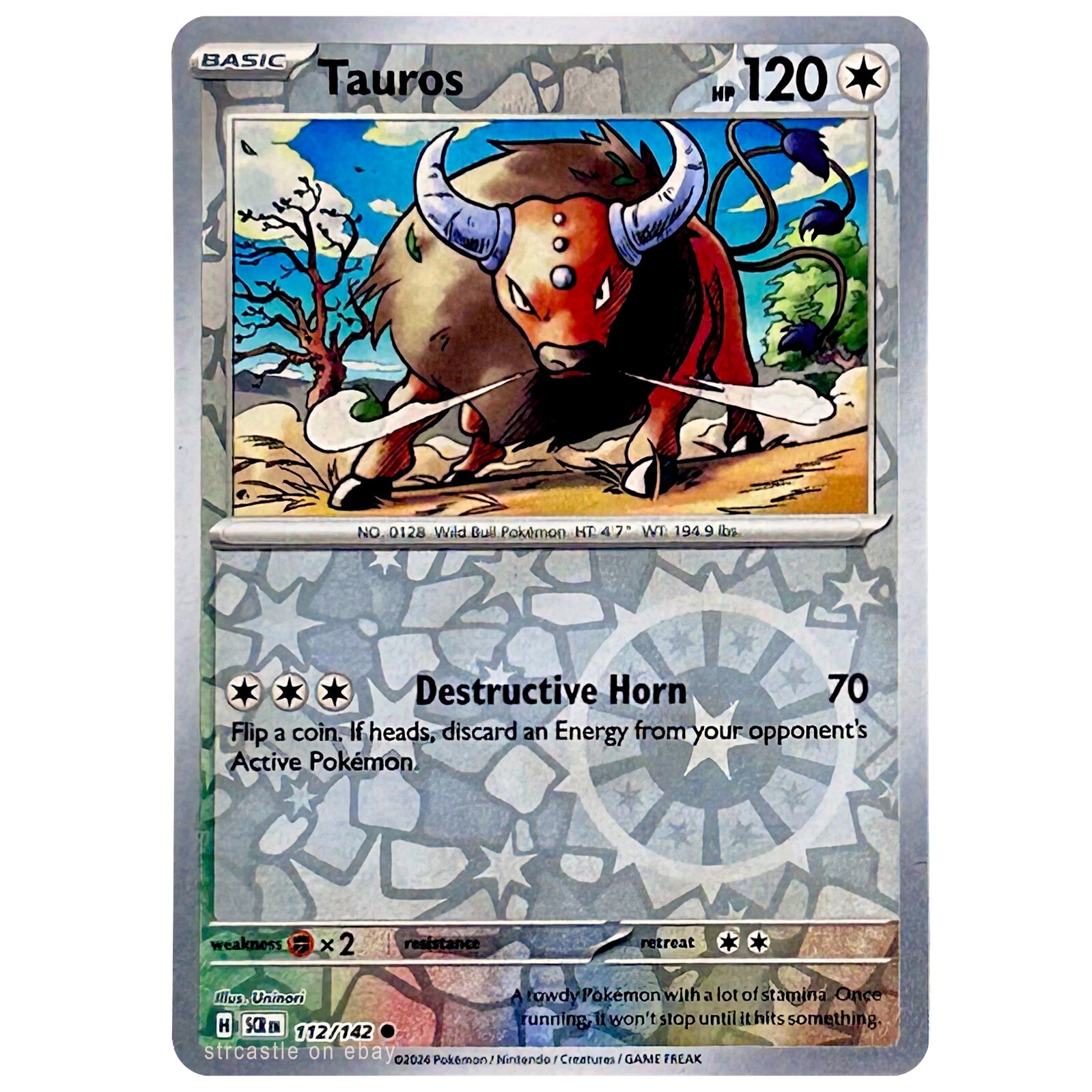 Tauros 112/142 Stellar Crown Pokémon TCG (REVERSE HOLO, NM)