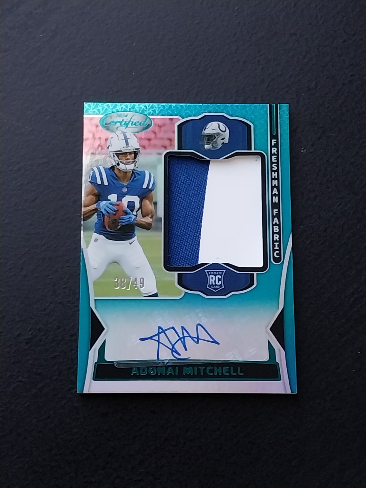 2024 Panini Certified Adonai Mitchell Freshman Fabric Mirror Teal Auto #FMS-AML