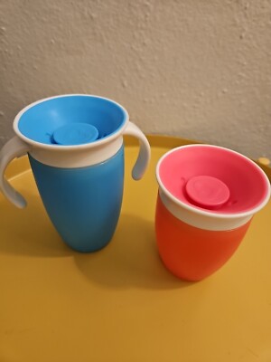 Munchkin Miracle 360 Trainer Cup Pink/Blue 2pack Excellent Condition 