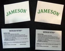 (4) Jameson Irish Whiskey - Jameson Lettering - Temporary Tattoos - NEW
