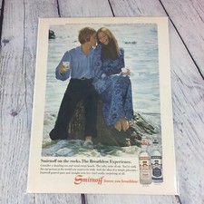 1970 Smirnoff Vodka Sexy Dama Océano Vintage Impreso Anuncio/Póster Bar Revista Página