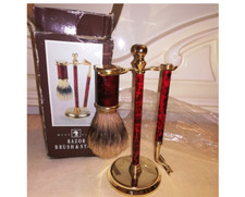 vintage shaving gilette razor brush set very rare