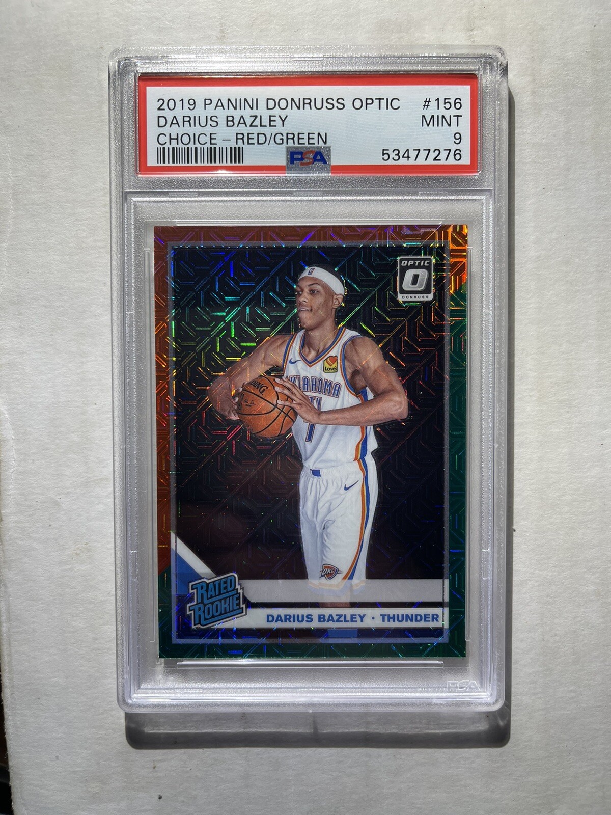 2019-20 Donruss Optic Darius Bazley Choice Red Green Rated Rookie RC #156 PSA 9