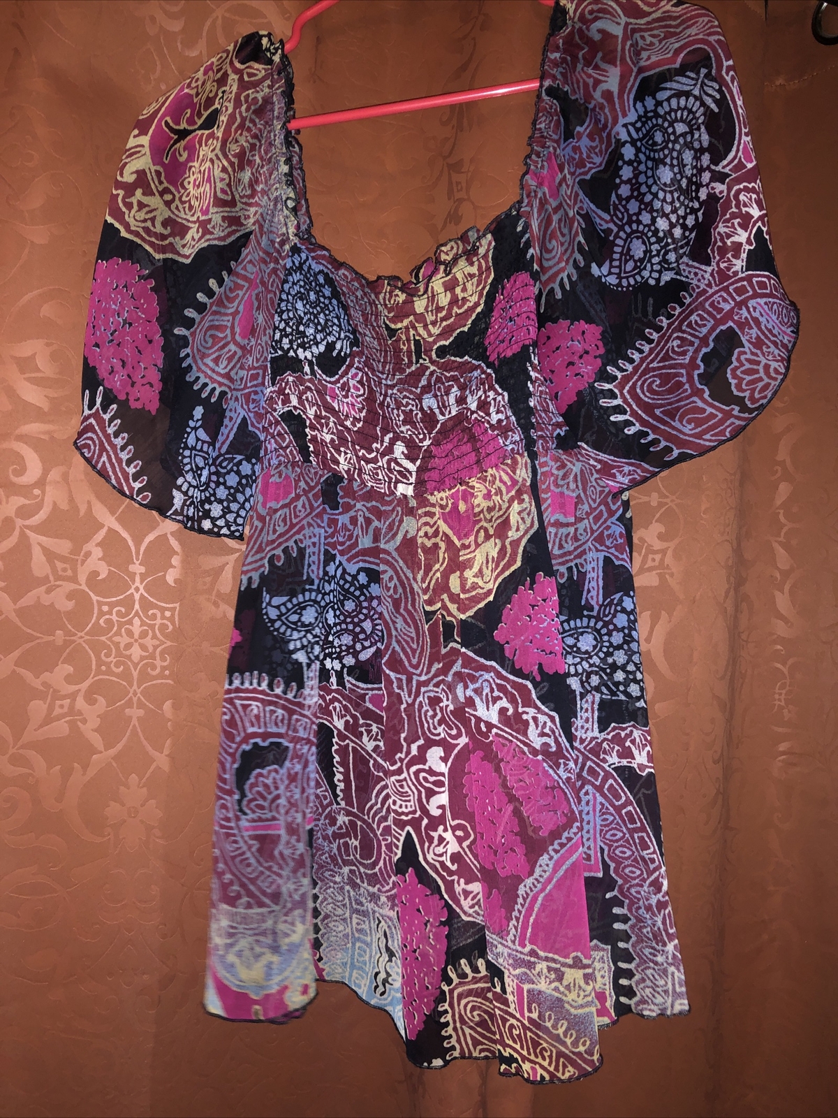 American Rag Top Size S Small Semi Sheer Boho | eBay