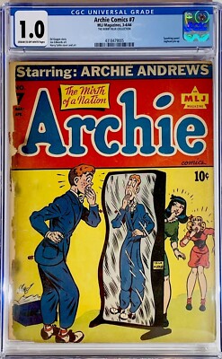  Archie Comics #7, 1944 Pedigree Bobby Blue, Classic Archie Cvr  CGC 1.0 MLJ