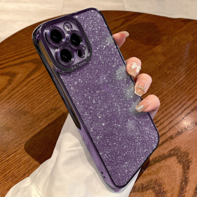 For iPhone 16 15 14 13 12 Pro Max XS XR 8 7 Shockproof Glitter Soft Case Cover