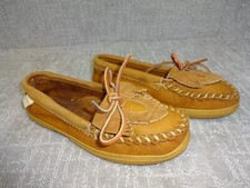 Adirondack Women's Size 9 US Chestnut Leather Slip on Shoes Made in USA
