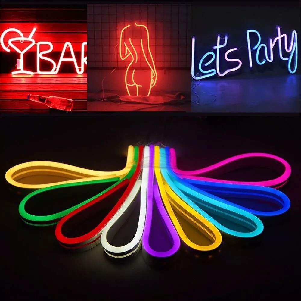 LED Neon Flex Strip Rope Light Waterproof DC 5/12/24V Flexible Outdoor  Lighting