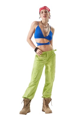 Women's Cargo Trousers Multi-Pocket Bootcut Cut 100% Cotton New 80292 New