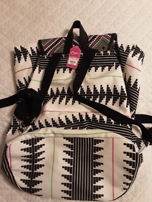 Candies Backpack New NWT Aztec Print Black White Pink Green  display picture 2