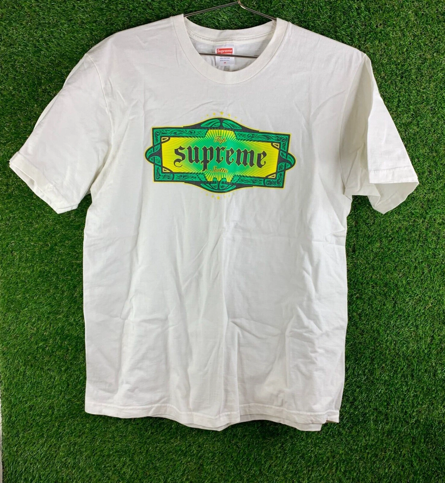 Supreme Top Shotta Graphic T shirt Homme Blanc Manches Courtes SS22